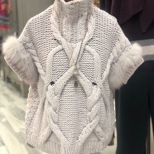 Lorena Antoniazzi Fox fur & cashmere sweater